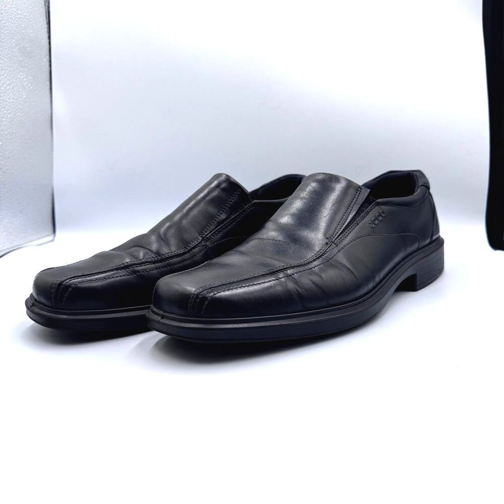 ECCO Helsinki Mens Shoes EU 48 US 14 Black Leather Slip On Comfort Loafer